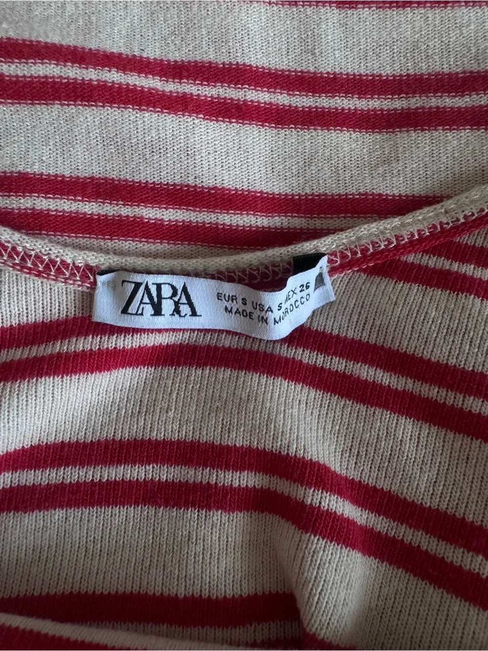 Zara Red & White Striped Ribbed Cami Maxi Dress S